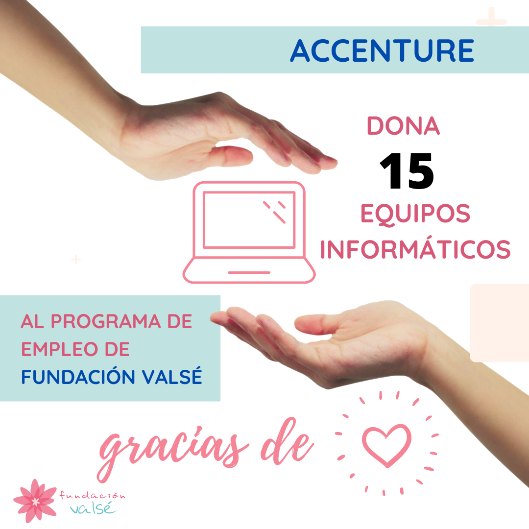 Accenture dona 15 ordenadores al Programa de Empleo de la Fundación Valsé