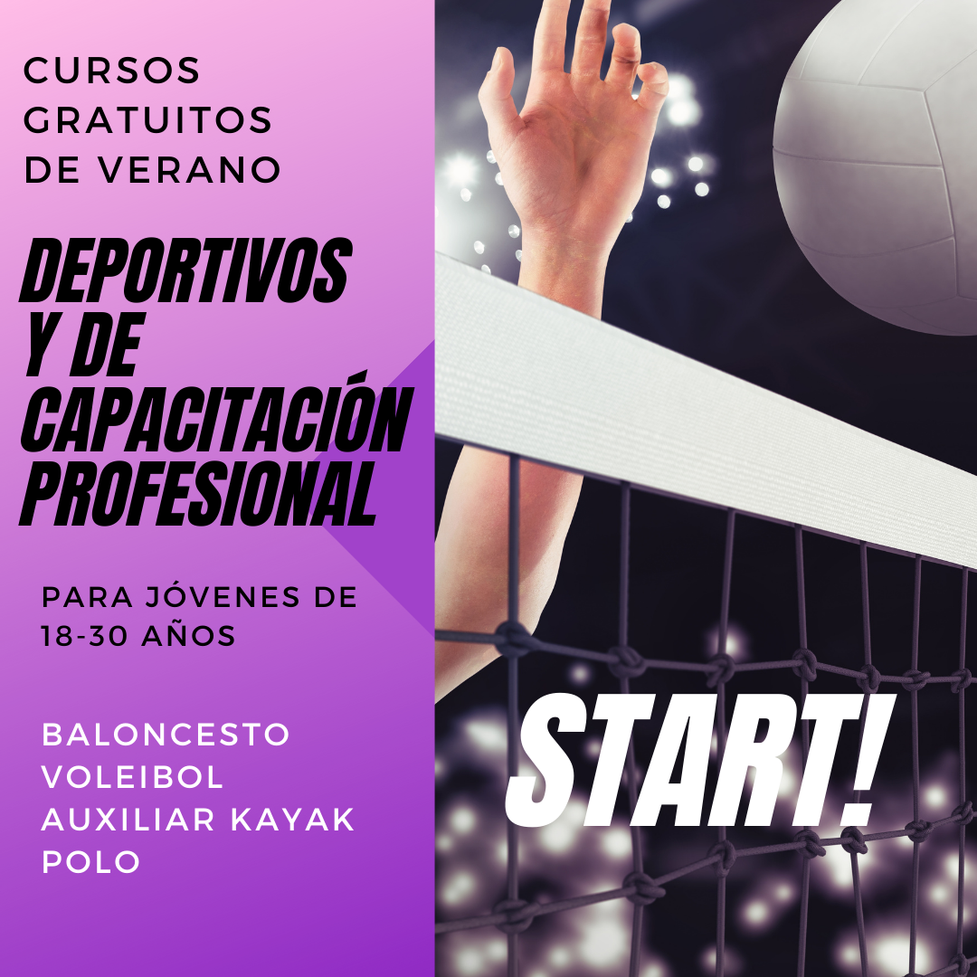 Cursos gratuitos deportivos y de capacitación para jóvenes.